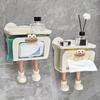 Cute Cartoon Wet Wipes Box Bathroom Wall Mounted Drawer Box Milk Oil Fan Miscellaneous Items Wet Wipes Hand Wipes Storage