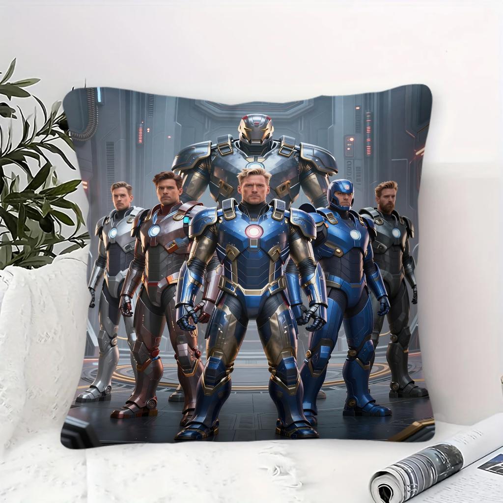 Aurora Superhero Team Throw Pillow Cushion Accent Pillow Includes Pillow Core 18.18Inch For Teens Bedroom Sofa Decor