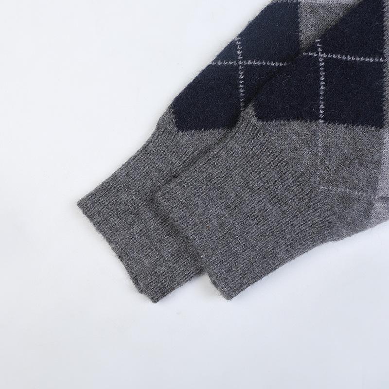 Винтажный клетчатый свитер, кардиганы, женская одежда, осень-зима 2023, однобортный однобортный корейский модный топ с длинными рукавами, C-064