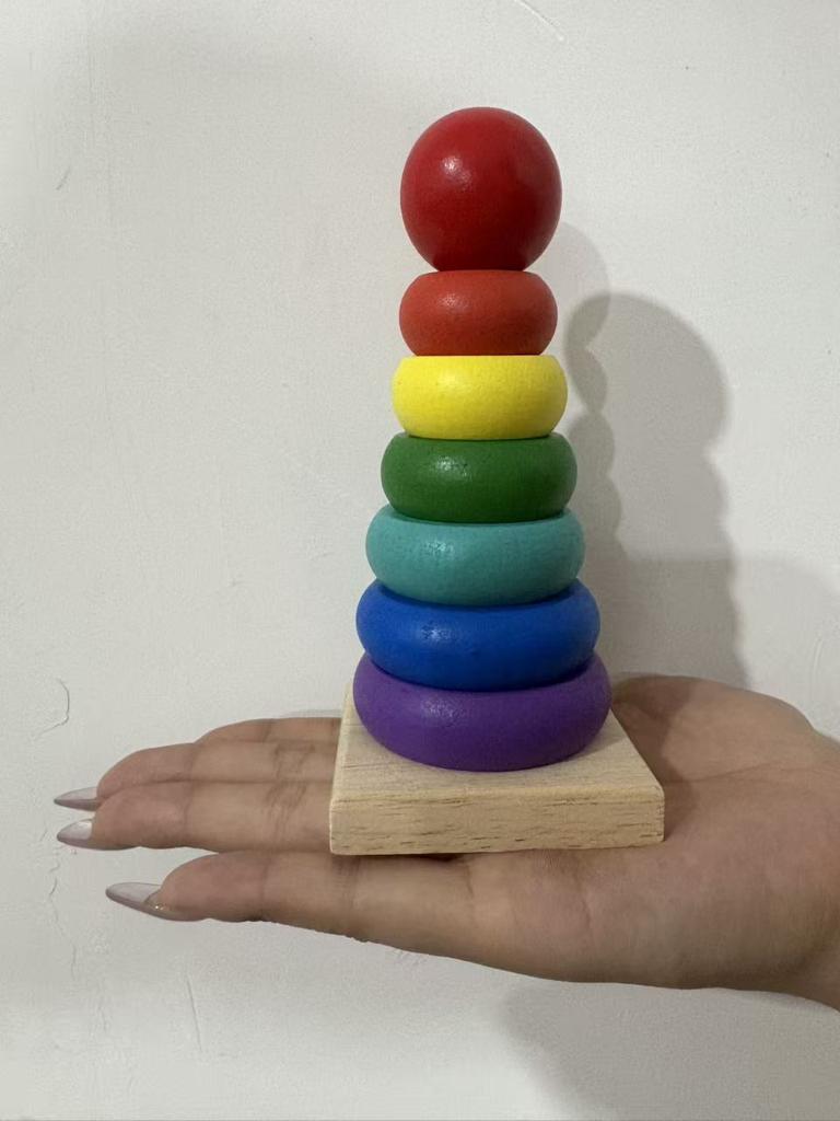 Новые детские радужная башня-кольцо, складная чашка, скрепляющие блоки, деревянные пластиковые игрушки для малышей, детские игрушки