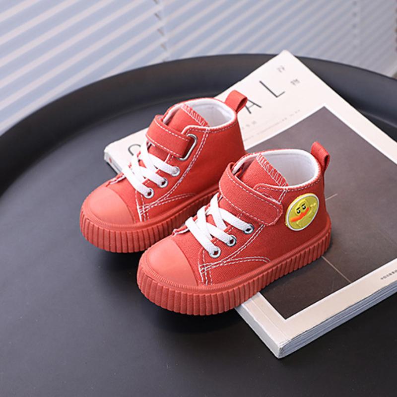 Детские высокие парусиновые туфли весна осень симпатичные теннисные туфли для девочек дышащие модные детские повседневные кроссовки для мальчиков для ходьбы