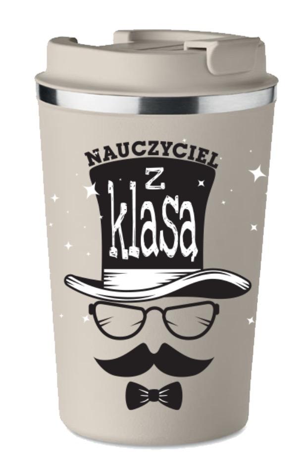 Kubek termiczny premium z nadrukiem nauczyciel z klasą prezent 350ml kt_097