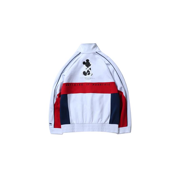 Свитшоты Li Ning X Disney Унисекс Стандартные Белые С Воротником-стойкой Умеренные Кардиганы AWDN765-1