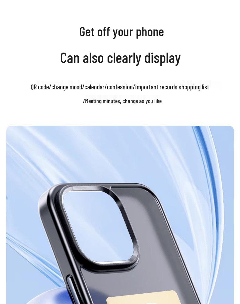 AI Smart NFC Screen Mirroring E-ink Phone Case for iPhone 13-15 - Customizable and Durable