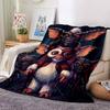 1 шт. Плед Gremlins Gizmo, Мягкий фланелевый, Уютный, Всесезонный полиэстер, Идеально для дома, офиса