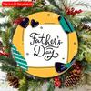 2d flat 20*20cm, "Happy Father'S Day" Vintage Round wooden Sign Door Signs Exterior Home Cave Garage, for Home, Kitchen, Garden, Bedroom, Bar Decor.