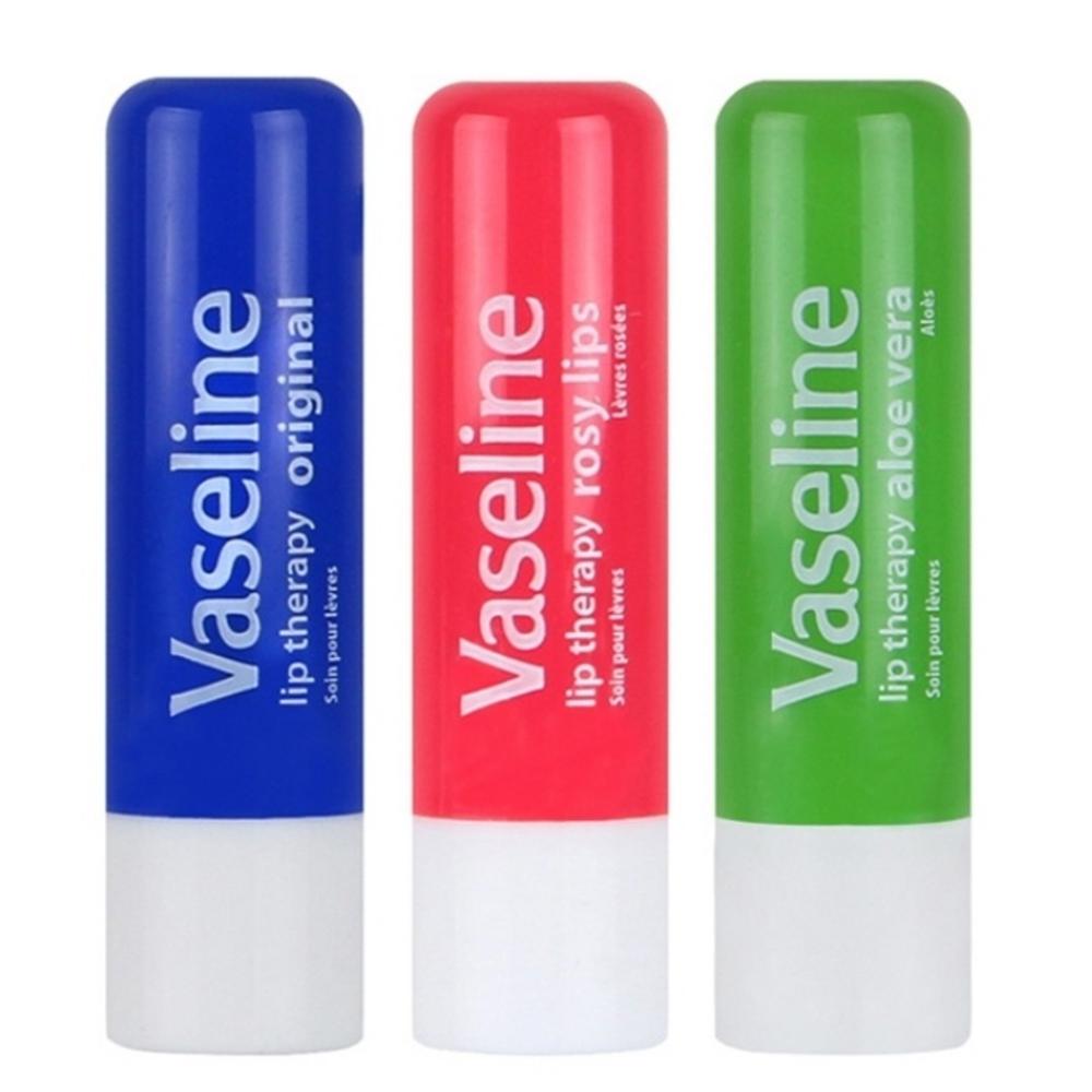 Vaseline Lip Therapy Lip Balm Stick Type, 3 Types, Rosy Lips + Original + Aloe, 1 Set