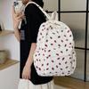 Corduroy Strawberry Backpack Casual Travel Backpack Large Capacity Fashion Teenagers Daypack Adjustable Strap for Outdoor Travel