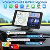 2025 Улучшенный экран CarPlay 7' HD Портативный с Android Auto, Bluetooth, Камерой заднего вида, GPS, Siri, FM-радио, AUX, MirrorLink –