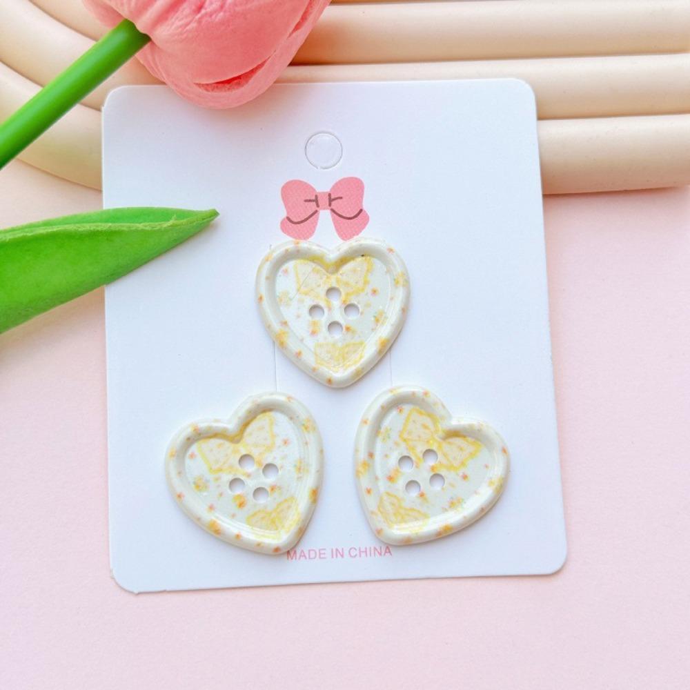 50 PCS New Resin Buttons Vintage Cute Garment Ornaments DIY Floral Accessory