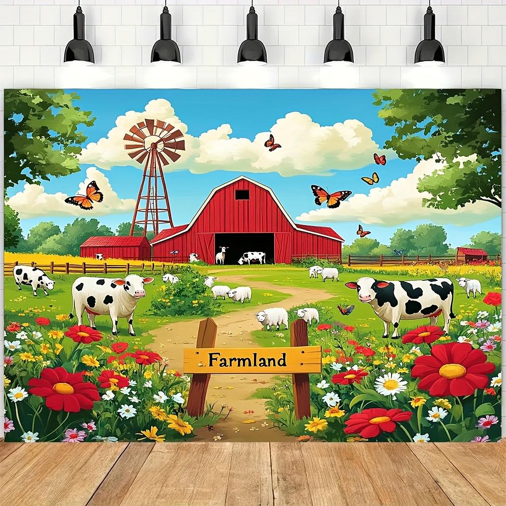 One Piece with a durable farm animal theme as the background suitable for photo booths and portrait photography.