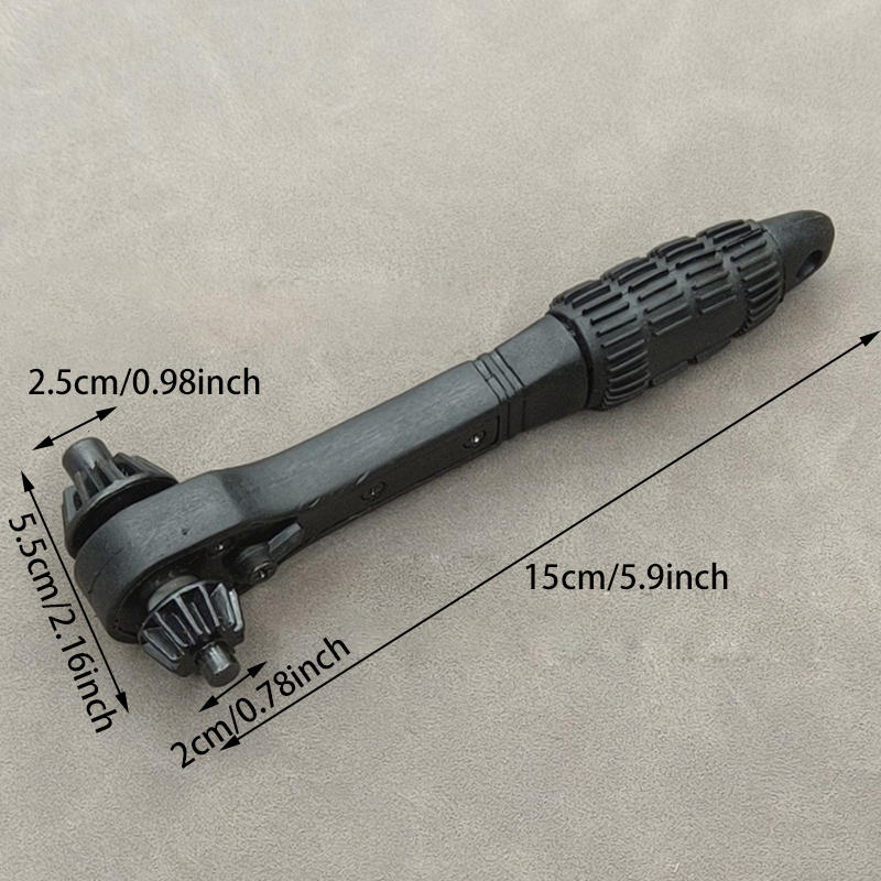 Two In One Practical Drill Chuck Key Wrench Black Ratchet Pro Wrench Tool
