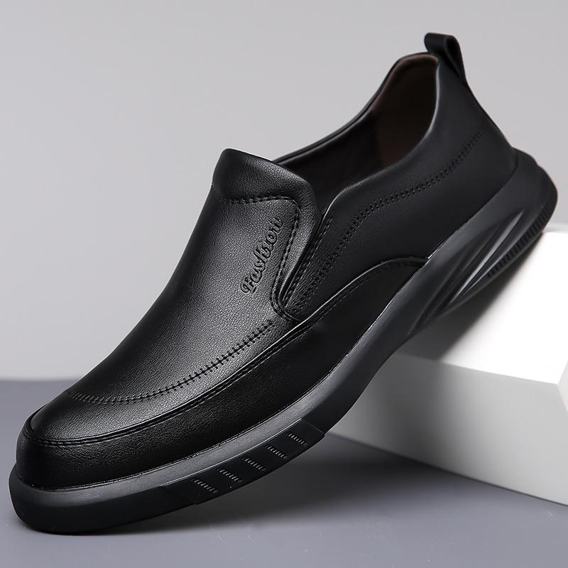Fashion Spring Autumn Fashion Leather Lightweight Slip-on Platform Men's Loafers Designer Soft Sole Casual Business Men's Dress Shoes