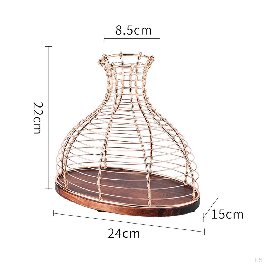 Metal Wine Cork Holder Container, Vase Cage Stable Structure Collector, Decorative for