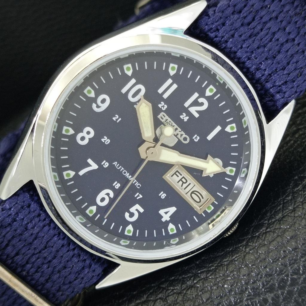 Seiko 5 АВТОМАТИЧЕСКИХ 6309A ВИНТАЖНЫХ ВОССТАНОВЛЕННЫХ ЯПОНСКИХ МУЖСКИХ ЧАСОВ С СИННИМ ЦИФЕРБЛАТОМ a441668-1