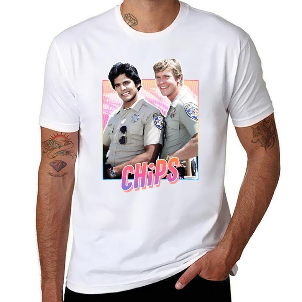 Chips 80s Design Tshirt Modern Print Casual Tshirt