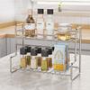 Kitchen Countertop Storage Rack Spice Shelf Versatile Iron Wire Storage Basket For Bathroom Toiletries Cup Organizer Racks