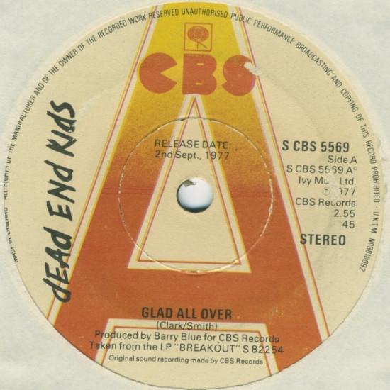 7inch Record DEAD END KIDS - Glad All Over SCBS5569PROMO CBS 1977 UK Rock Used