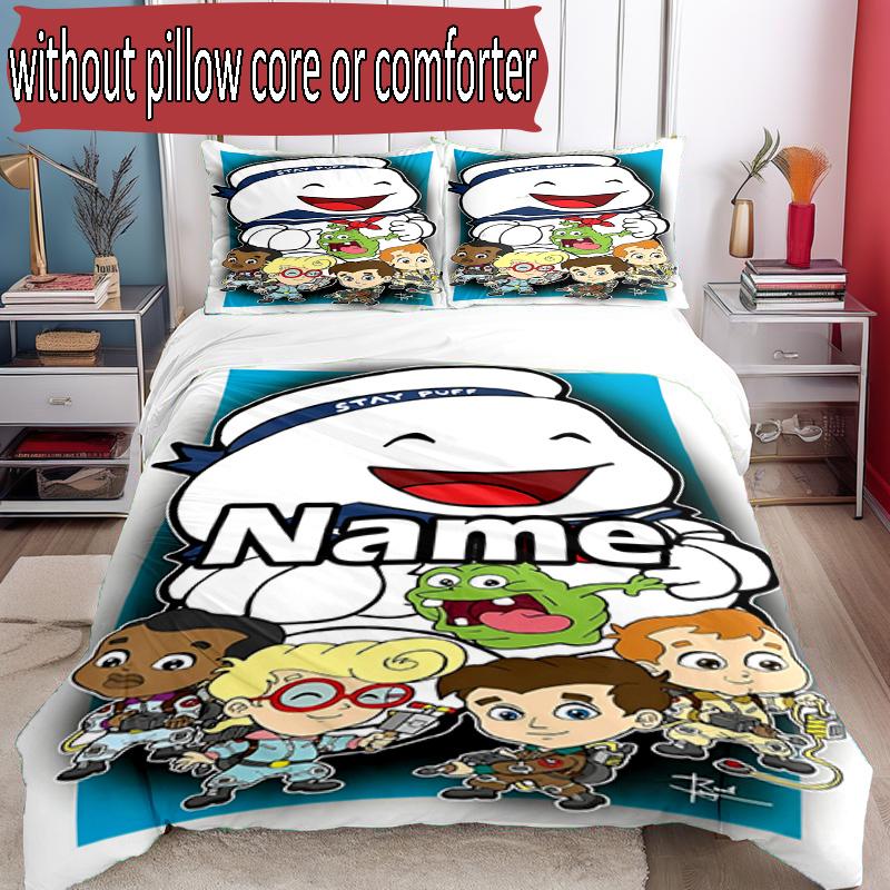 3pcs Duvet Cover Set (1*Duvet Cover + 2*Pillowcase, Without Core), Custom Name Ghostbusters Pattern Bedding Set, Home Bedroom Decor Gift