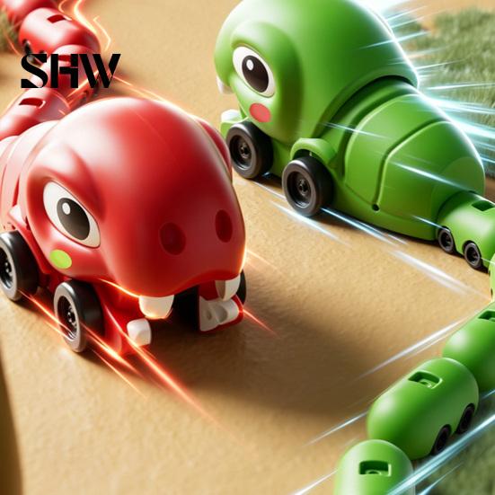 Interactive Electronic Snake Toy RC Magnetic Game Toy, Electric Remote Control Eating Itself Parent-Child Competitive Race Car for Boys Girls
