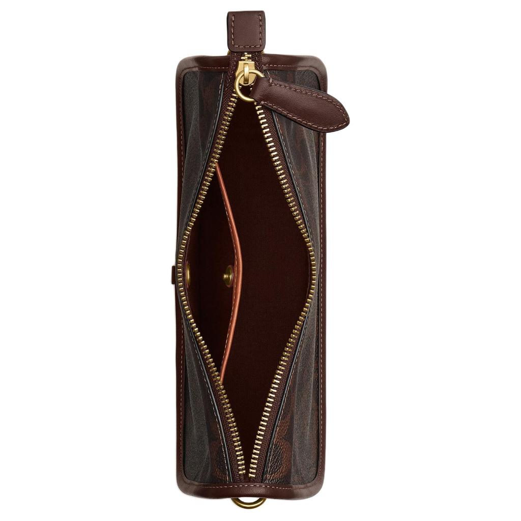 COACH Waverly Artificial Leather With Cow Leather Crossbody Bag, Shoulder Bag Medium Women's Maple Brown CCC38-B4YDT