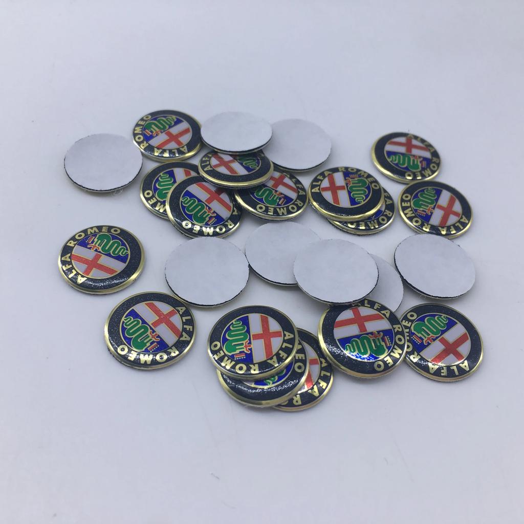 For Alfa Romeo 2026 Hot Sticker 10pcs 11mm 14mm 15mm Car Key new Black green gold red silver clover Emblem Stickers ForAlfa Rome
