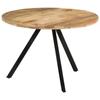 Dining Table - Solid Mango Wood - 110x75 Cm - Brown and Black - Vintage Style - Easy Assembly