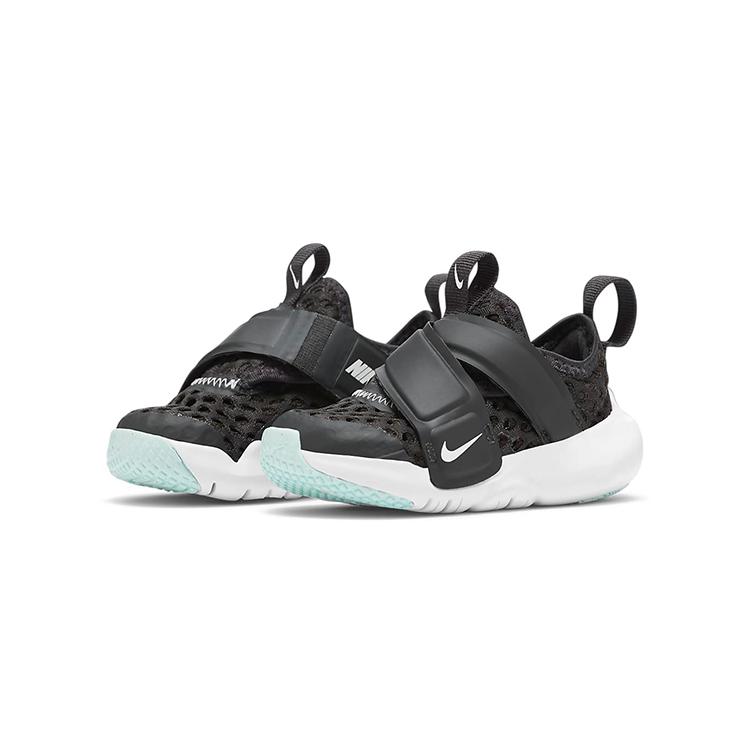 Nike Flex Advance BR Противоскользящая Амортизация Дышащие Низкие Кроссовки для Бега Черно-Белые Для Младенцев и Малышей DC9367-001