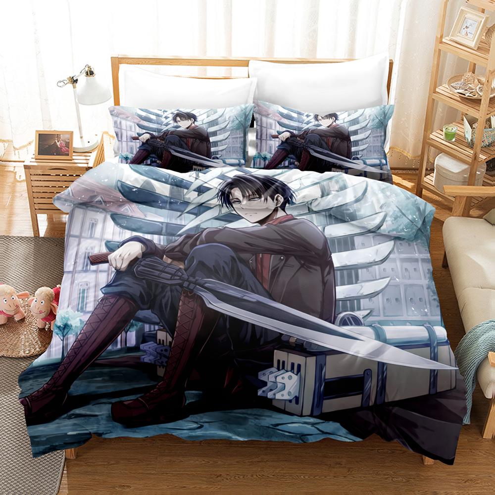 New Anime Attack On Titan Bedding Sets Duvet Cover Set With Pillowcase Twin Full Queen King Bedclothes Bed Linen Home Textiles