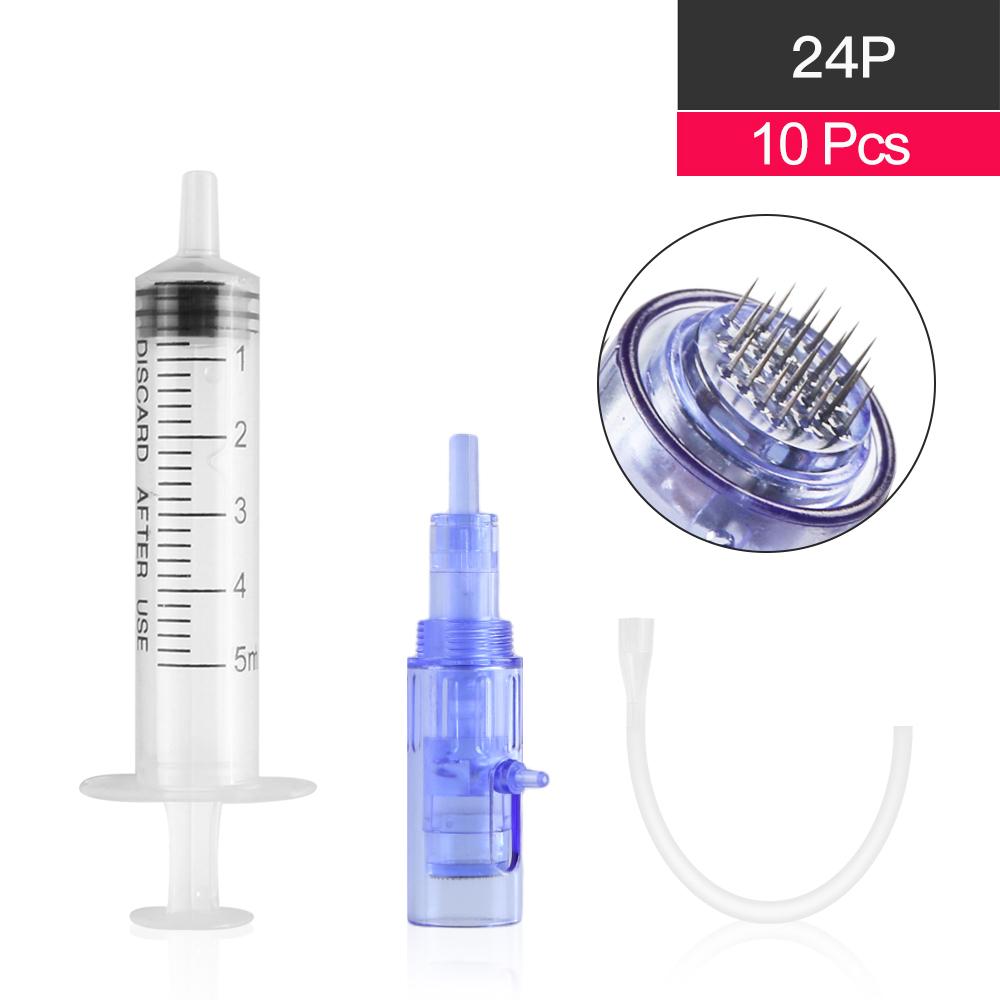 10Pcs Replaceable Disposable Hydra Meso Pen Cartridges Needle Derma Pen Replace Needles For Hydra Gun Mesotherapy Liquid Injecto Tools Derma Stamp Pen