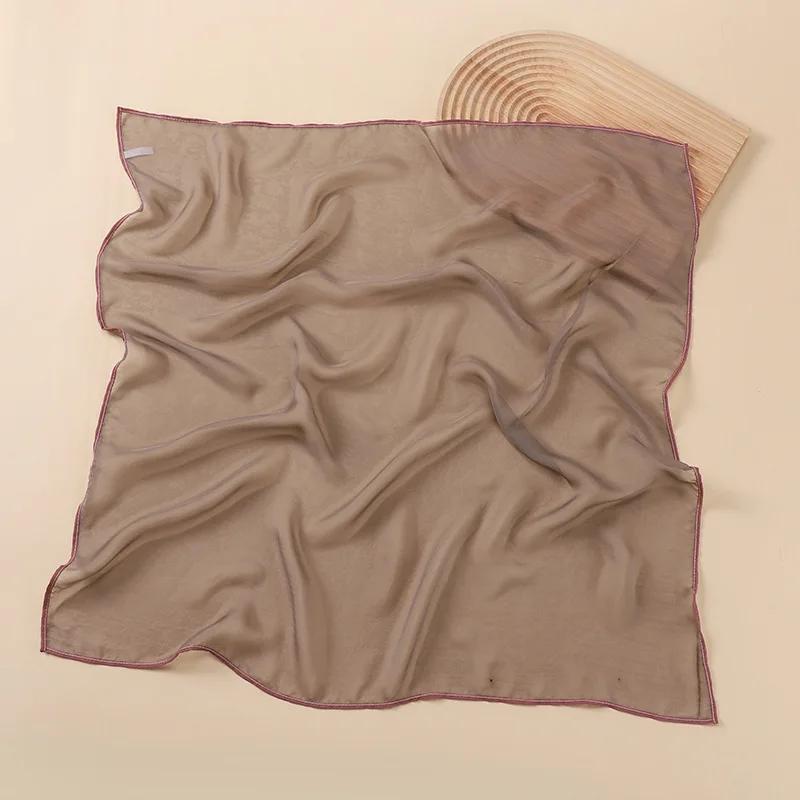 Solid Color Handkerchief Cotton Silk Neck Scarves For Women Small Shawls Bandana Head Scarfs Female Square Hairband Hijab Scarf