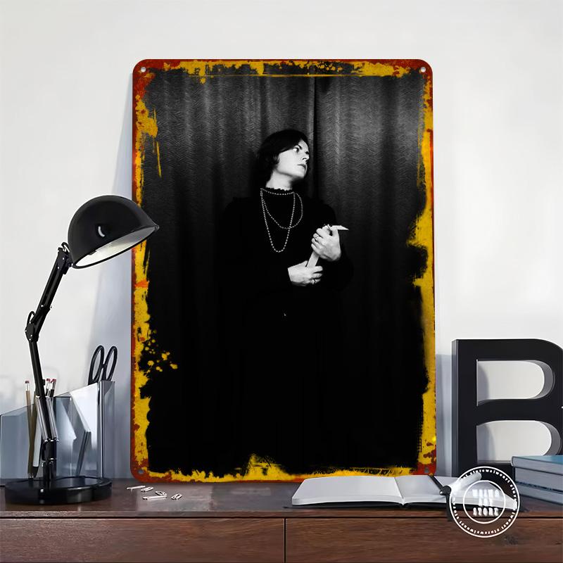 Woman in Black Dress Tinplate Poster Customized Wall Art Vintage Retro Metal Signs for Office Decoration Room Luxury Home Decor
