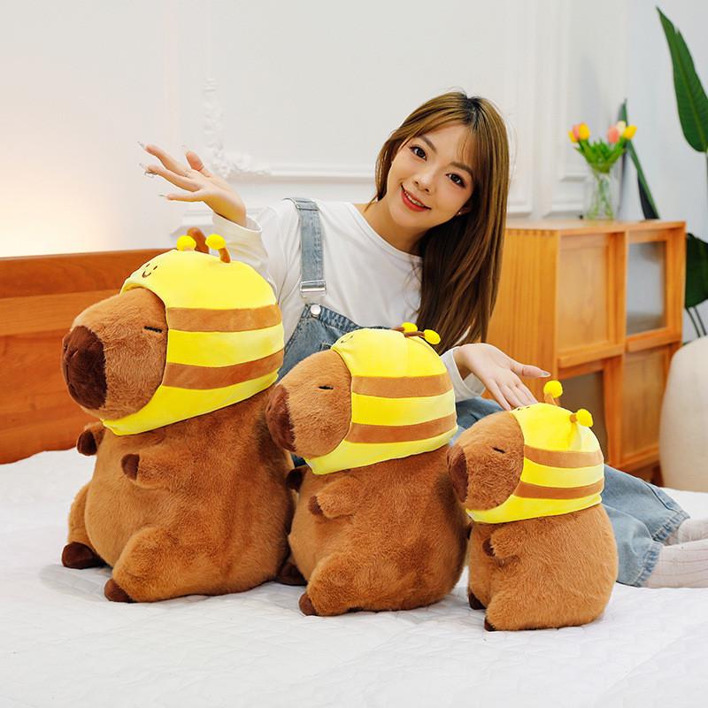 Cute Adorable Capybara Plush Toy With Bee Hat Perfect For Birthday Gifts And Collecting