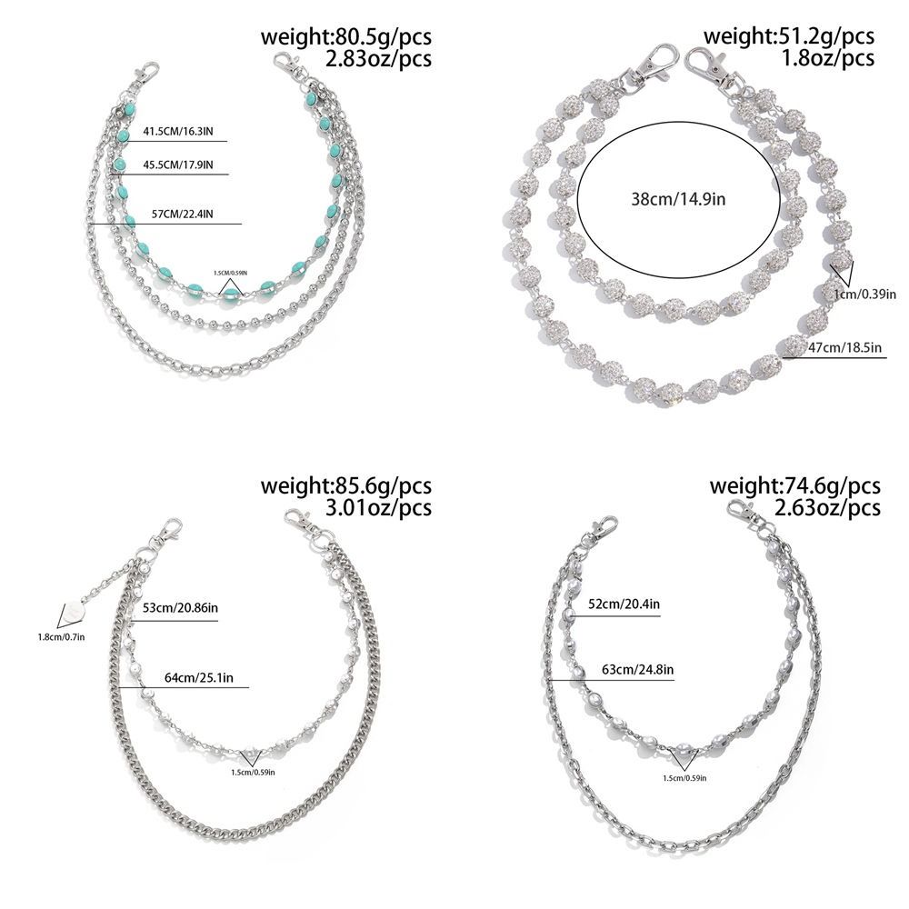 Zinc Zinc Zinc Alloy Pearl Waist Chain Tassel Pants Chain Goth Tassel Jeans Chain Female