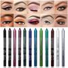 Waterproof Eyeliner Pencil Long Lasting Pigment Brown Black Glitter Eyeiner Pen for Women Fashion Color Eyes Make Up Cosmetics Blooming Eyeliner