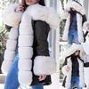 Womens Long Sleeves Faux Solid Coat Winter Jacket Hooded Fishtail Overcoat