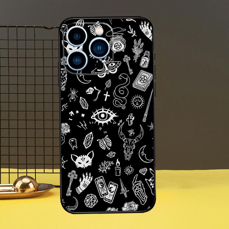 Чехол для телефона Funda в стиле Оккультизм Колдовство Луна Готика Ведьма для iPhone 12 13 Mini 11 14 16 15 Pro Max XS X XR 7 8 14 16 15 Plus