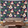Christmas Snowmen, Trees, and Moon Pattern Pattern Wall Hanging Tapestry Decorative Tapestry Home Decor for Bedroom and Living Room