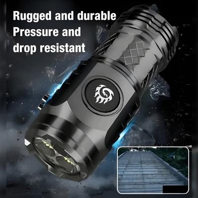 Мини-фонарик высокой яркости Мощный светодиодный фонарик 3 режима USB-перезаряжаемый Фонарик с магнитом на хвосте