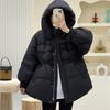 Милая короткая куртка-пуховик женская зимняя 2024 года, новая мода, дизайн с завязками, белое утепленное пальто на утином пуху