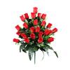 Artificial Cemetery Flower 24 Heads Faux Silk Rose Bush Memorial Rose Flower Bouquet for Headstones Gravesite Vase