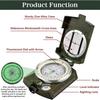 Outdoor Waterproof Compass Tactical Survival Compass High Precision Professional Metal Aiming Compass Exploration Geology