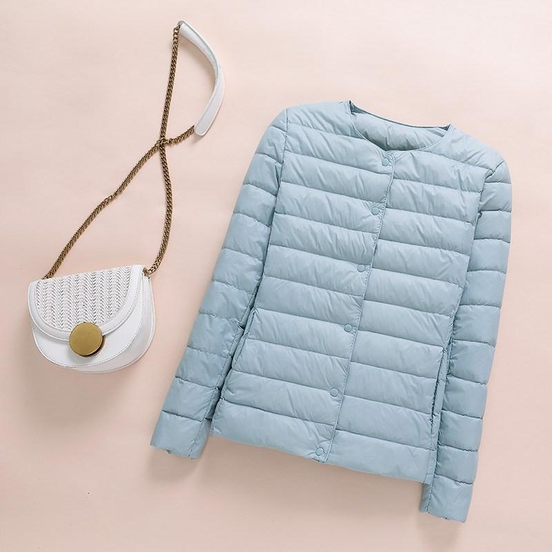 Зимняя женская пуховая куртка Ультралегкое пальто на утином пуху Короткая осенняя тонкая короткая куртка-пуховик