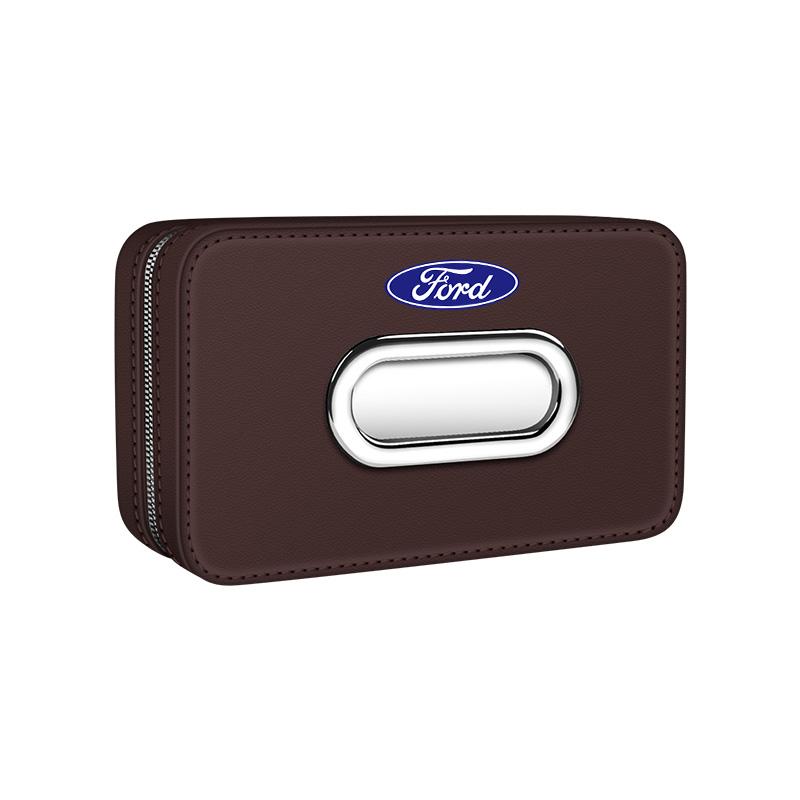 AAAMW1 For Ford Mondeo Focus Explorer Escape Kuga Everest Bronco F-150 Ranger Transit Car-Mounted Leather Tissue Paper Storage Box