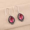 Pink Tourmaline Gemstone Earrings 925 Sterling Silver Handmade Jewelry For Her EE-164-7