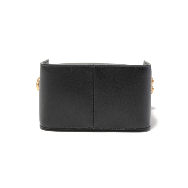Bally Solid Color Zipper Closure Leather Pillow Bag Crossbody Shoulder Bag Women Bags Black 6303098