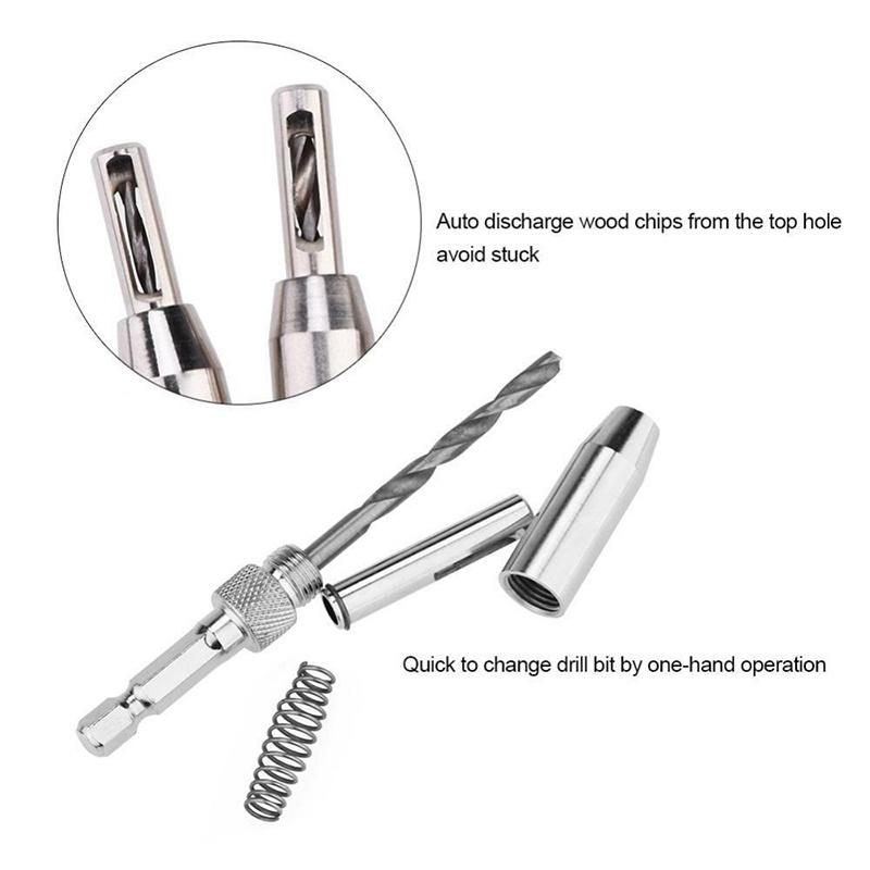 Премиум Качество 4x Шестигранный Хвостовик Самоцентрирующееся Петля Двери Окна Спиральное Сверло по Дереву Пробойник Отверстий с Латунным Корпусом