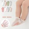 Light Cotton Non-slip Baby Trampoline Socks for Infants and Toddlers Floor Socks 4 Pairs of Dot Glue Mesh Boat Socks