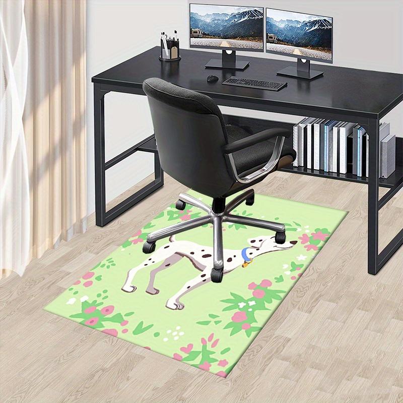 Office Rug Dalmatian, Floral theme 3D Printed Anti-Slip Rug-Machine Washable for Living Room