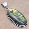 Pendant Shiney Labradorite Gemstone Handmade Silver Jewelry 2"
